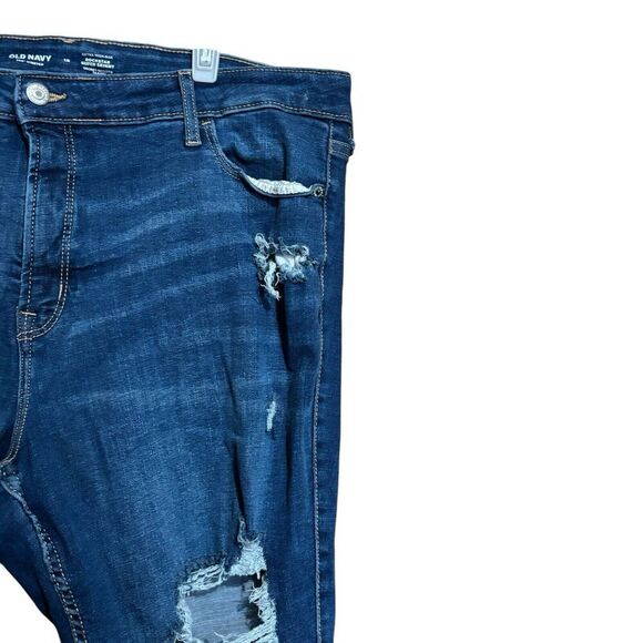 Old Navy Jeans Womens 18 Blue 360 Stretch Extra High Rise Rockstar Super Skinny - Picture 3 of 8